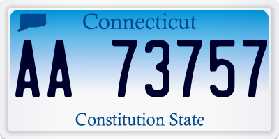 CT license plate AA73757