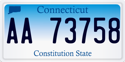 CT license plate AA73758