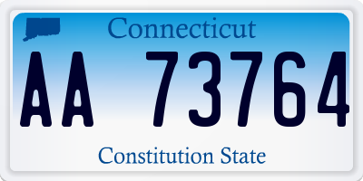 CT license plate AA73764
