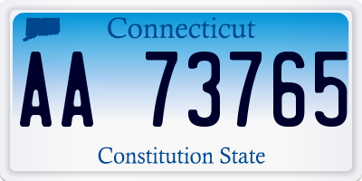 CT license plate AA73765
