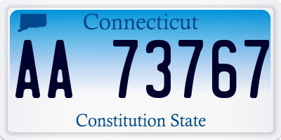 CT license plate AA73767