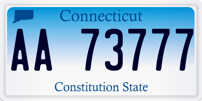 CT license plate AA73777
