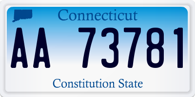CT license plate AA73781