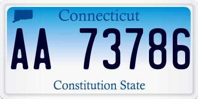 CT license plate AA73786