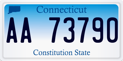 CT license plate AA73790