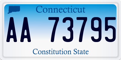 CT license plate AA73795