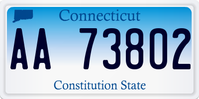 CT license plate AA73802