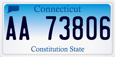 CT license plate AA73806