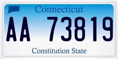 CT license plate AA73819