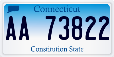 CT license plate AA73822