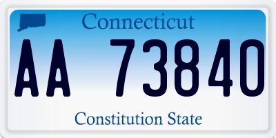 CT license plate AA73840