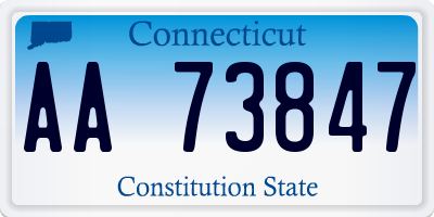 CT license plate AA73847