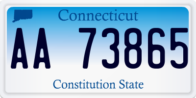 CT license plate AA73865