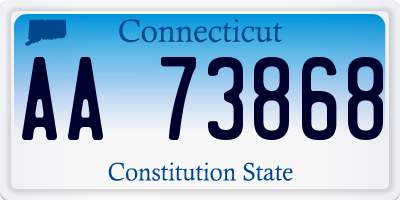 CT license plate AA73868