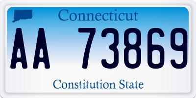 CT license plate AA73869