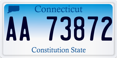 CT license plate AA73872