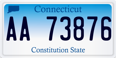 CT license plate AA73876