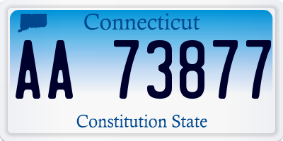 CT license plate AA73877