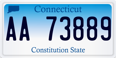 CT license plate AA73889