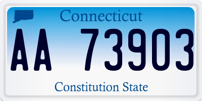 CT license plate AA73903