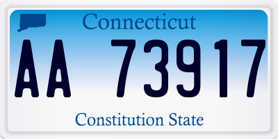CT license plate AA73917