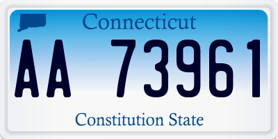 CT license plate AA73961