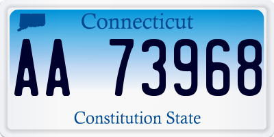 CT license plate AA73968