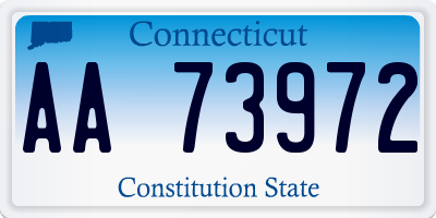 CT license plate AA73972