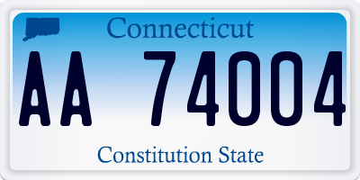 CT license plate AA74004