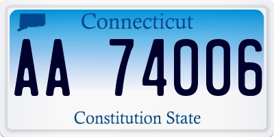 CT license plate AA74006