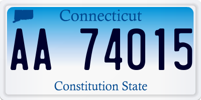 CT license plate AA74015