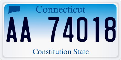 CT license plate AA74018