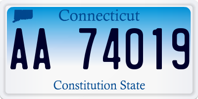 CT license plate AA74019