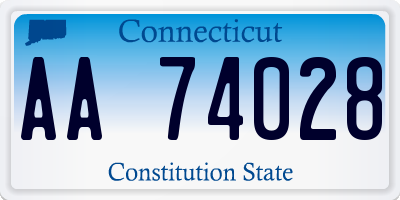 CT license plate AA74028