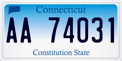 CT license plate AA74031