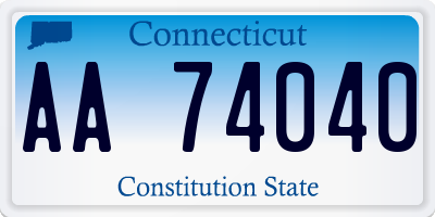 CT license plate AA74040