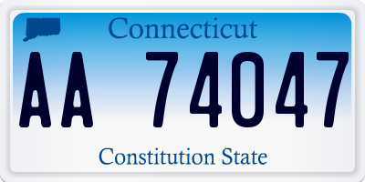 CT license plate AA74047