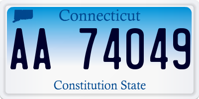 CT license plate AA74049