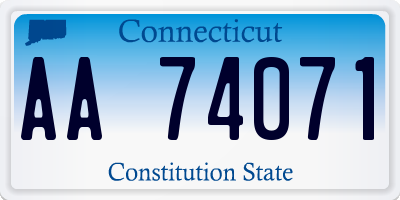 CT license plate AA74071