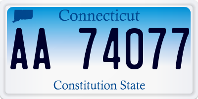 CT license plate AA74077