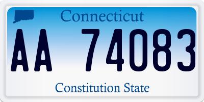 CT license plate AA74083