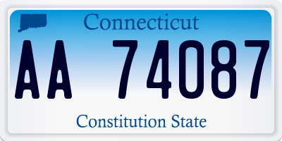 CT license plate AA74087