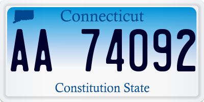 CT license plate AA74092