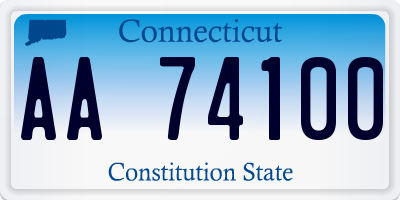 CT license plate AA74100