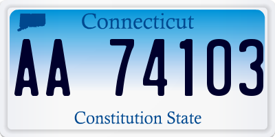 CT license plate AA74103