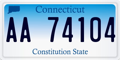 CT license plate AA74104