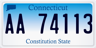 CT license plate AA74113