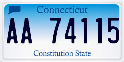 CT license plate AA74115