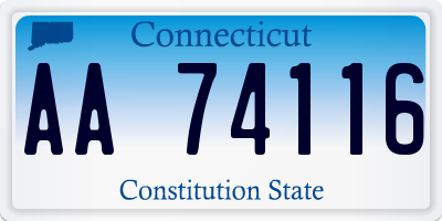 CT license plate AA74116