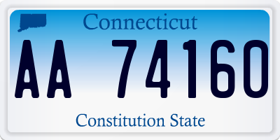 CT license plate AA74160
